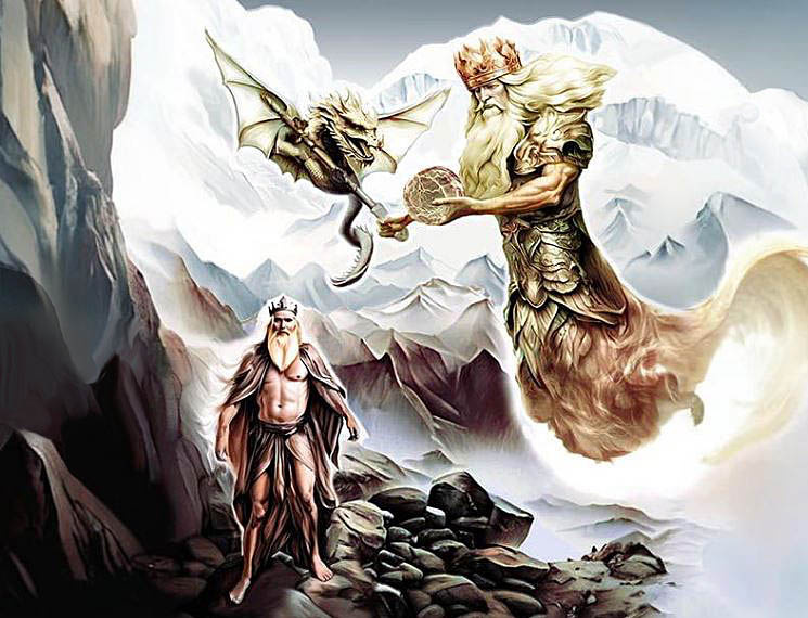 Семаргл Сварожич с Кадуцеем и Сферой Презрения даёт тайное знание.