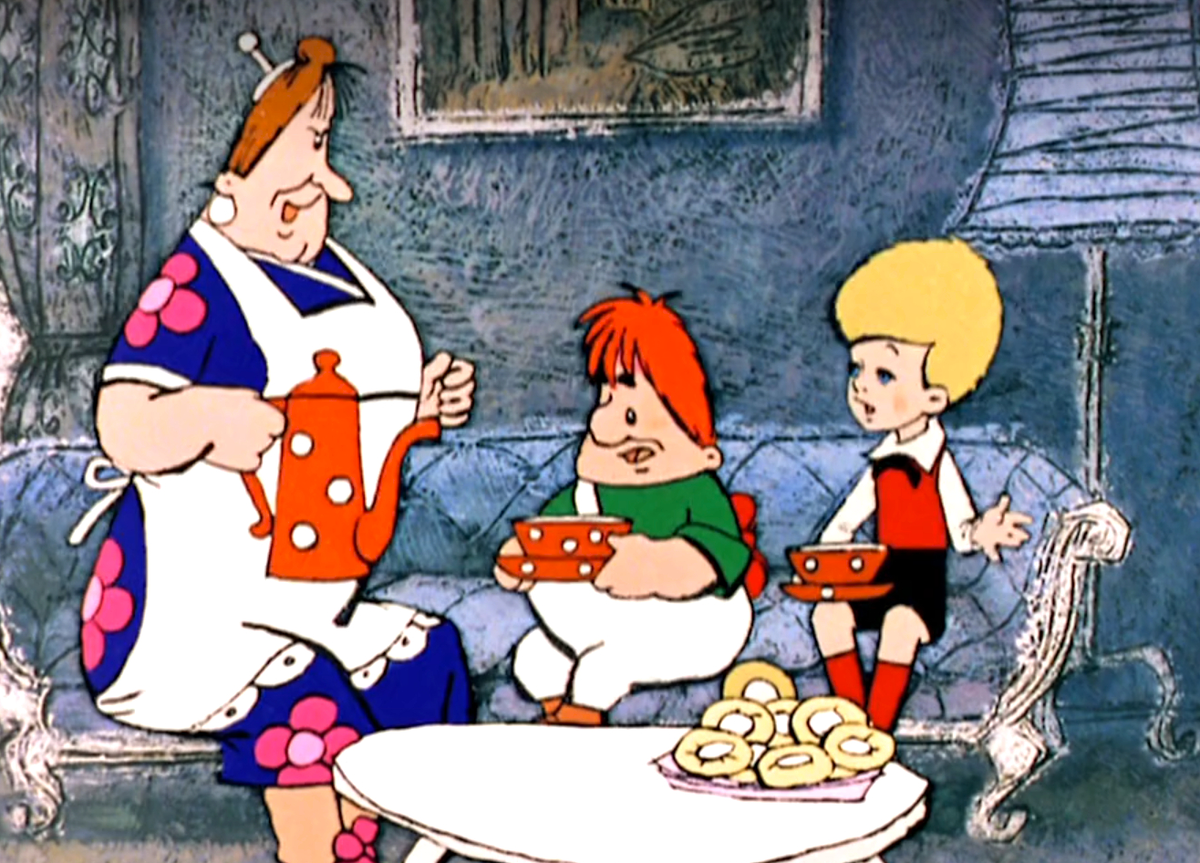 Кадр из мультфильма "Карлсон вернулся", 1970 г., режиссер Борис Степанцев, сценарист Борис Ларин, композитор Геннадий Гладков, художник Анатолий Савченко (скриншот)