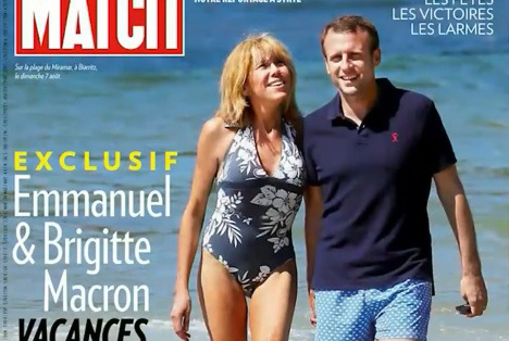   Странная парочка - Брижит и Эммануэль Макроны. Фото: обложка журнала