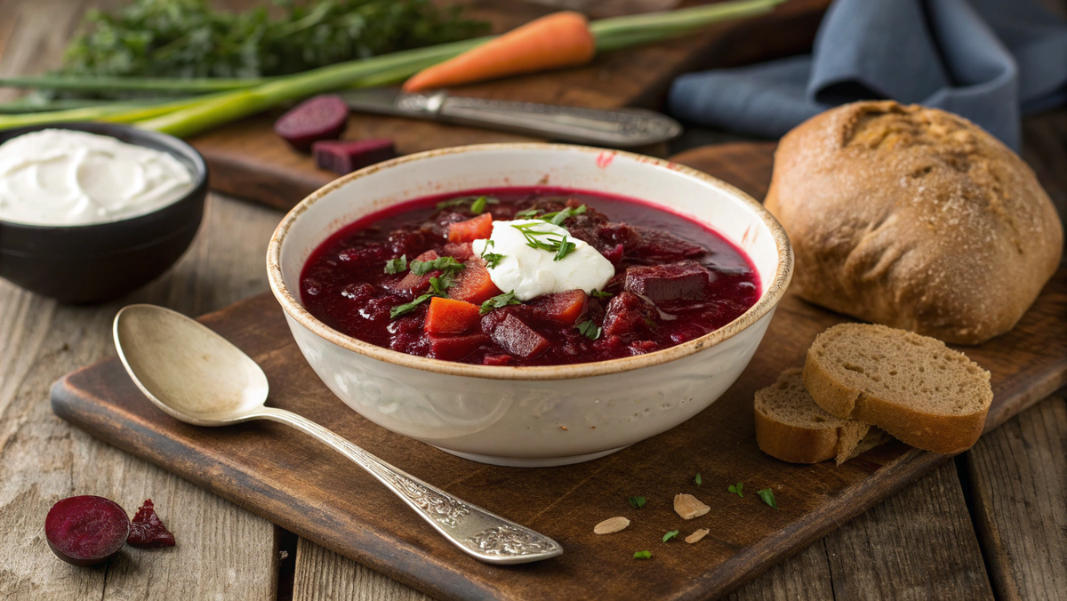 Фото: Борщ с запечённой свёклой и яблоком