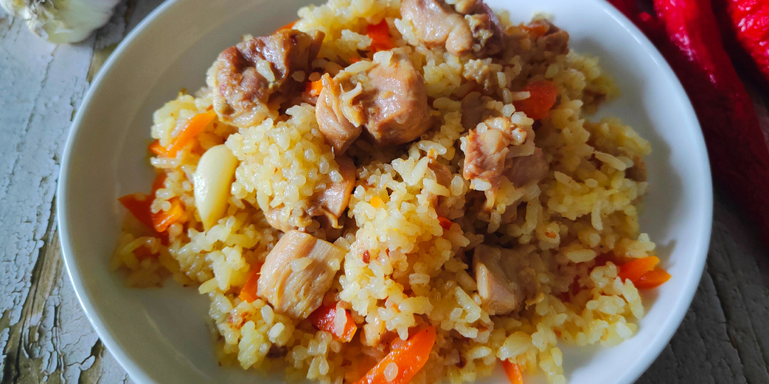 Простой домашний плов с курицей