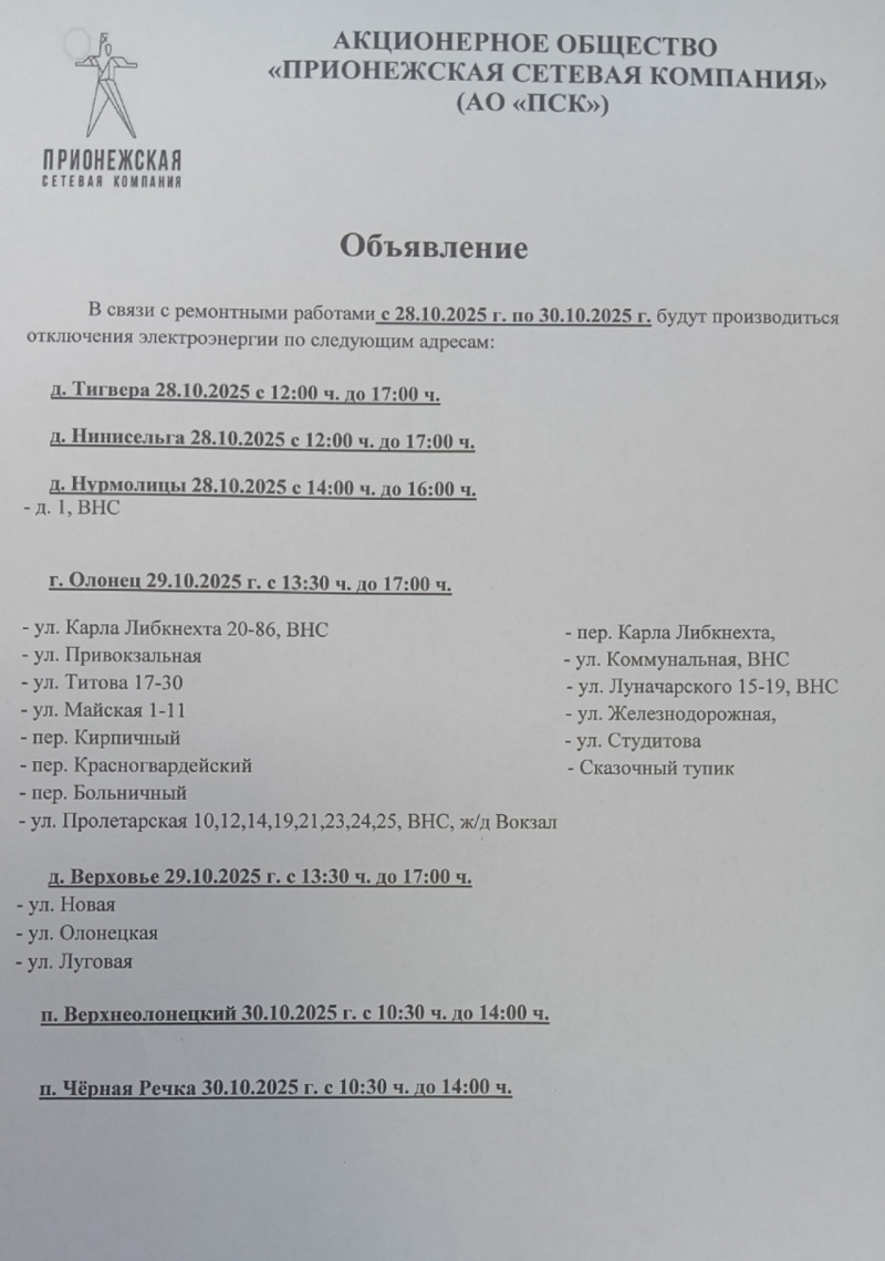    Три дня отключений электричества ждут жителей Олонецкого районаfreepik.com