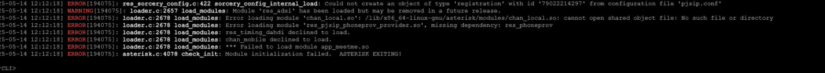 Failed to load module app_meetme.so → ASTERISK EXITING!