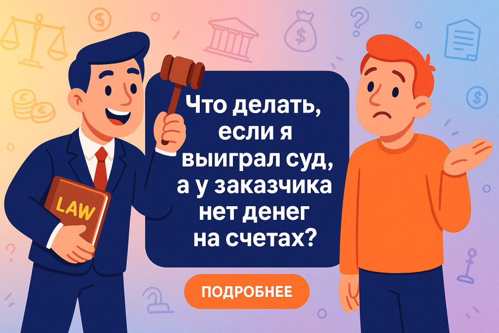    Что делать, если я выиграл суд, а у заказчика нет денег на счетах?