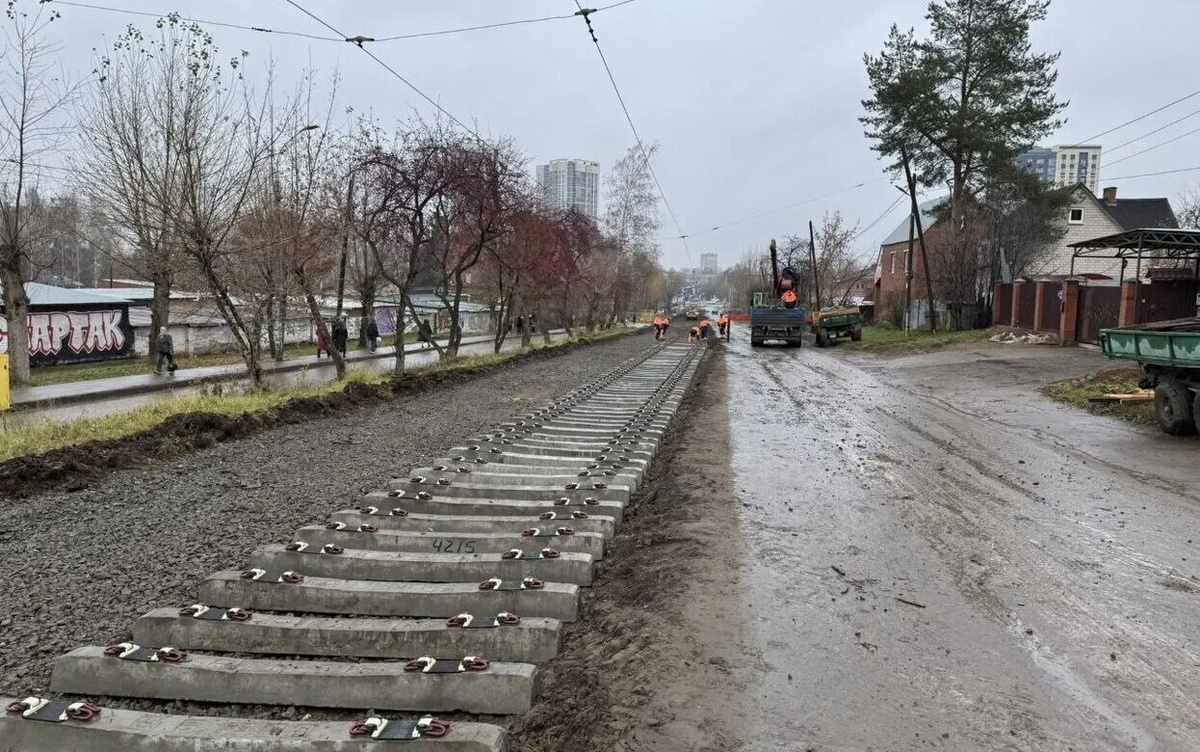    Капремонт трамвайных путей начали на улице Серова в Ижевске