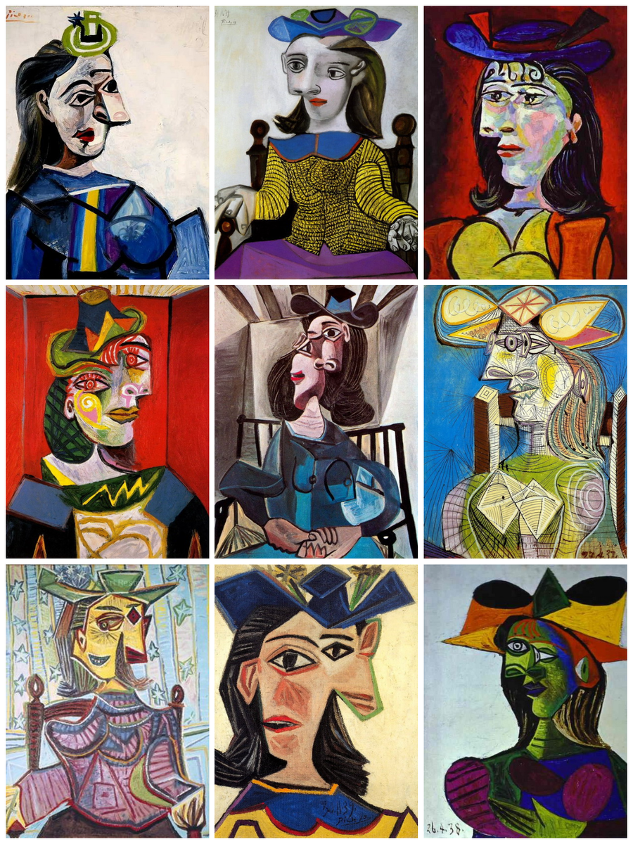 Дора Маар в шляпах на картинах работы Пабло Пикассо