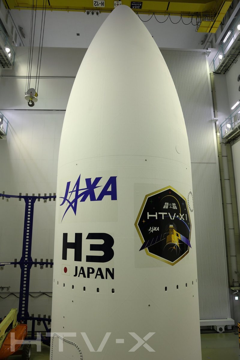 Головной обтекатель ракеты-носителя H3 с космическим кораблём HTV-X. Credit: JAXA.