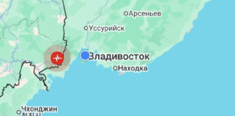 ⚡️⚡️⚡️⚡️25 октября в 21:45 по местному времени произошло сильное землетрясение произошло в Хасанском районе Примортя, в 39 километрах от