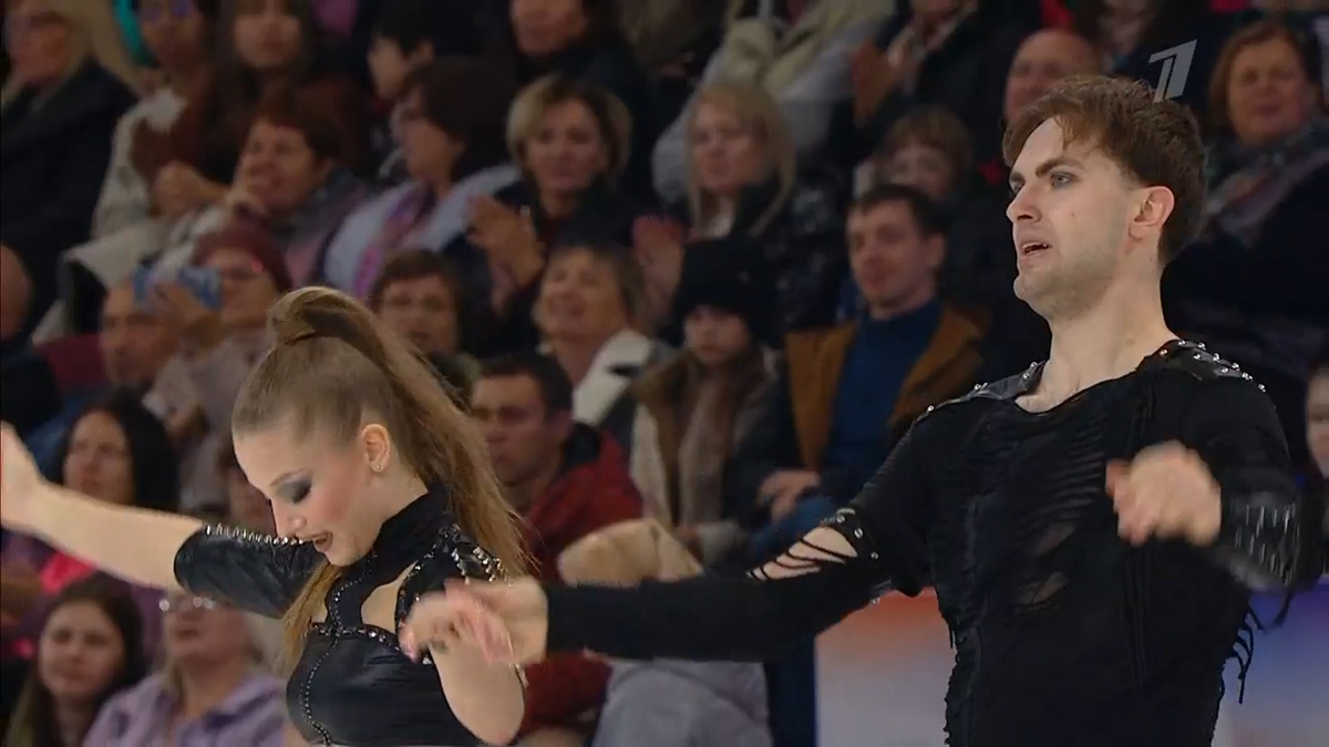    Василиса Кагановская и Максим Некрасов. Фото: стоп-кадр прямого эфира "Первого канала"