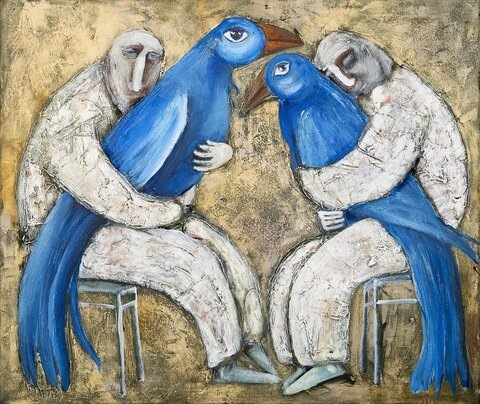 Картина "Синие птицы" художницы Лоры Белоиван