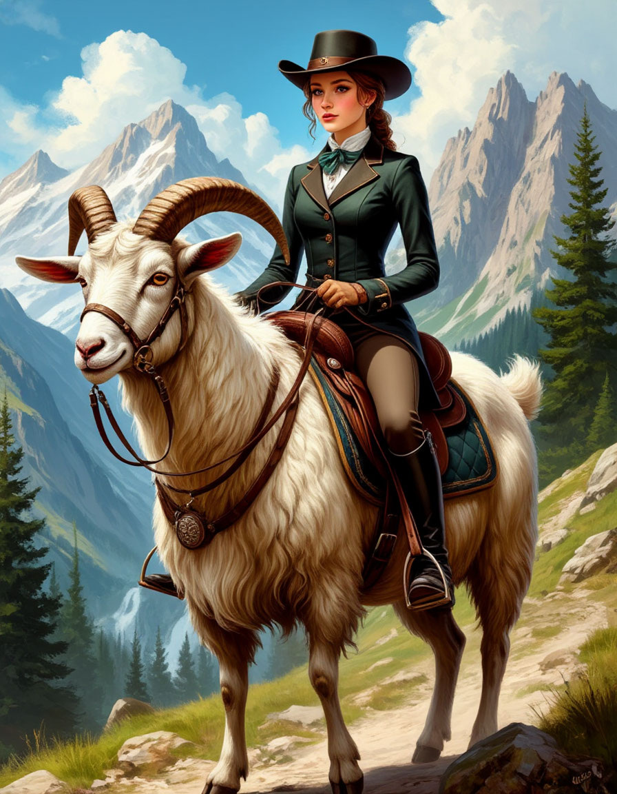 Баркоз под седлом. картинка создана нейросетью по заданию автора