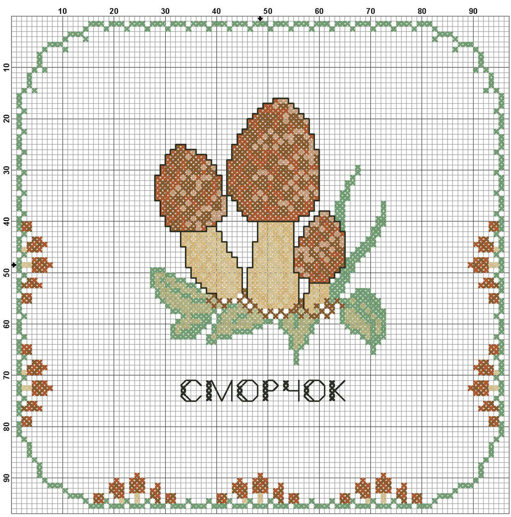 Размер 95 на 95 стежков, цветов 8