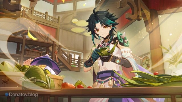    Официальный арт с Сяо к празднику Драконьих лодок 2025