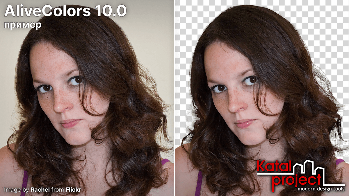Вырезаем волосы в AliveColors – Способ без использования инструментов выделения