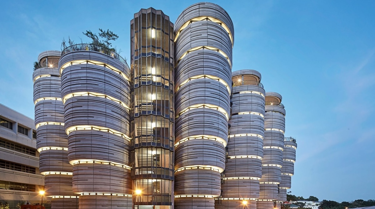 Наньянский технологический университет имеет целый комплекс зданий. "Улей" самый необычный из них. (3 фото)