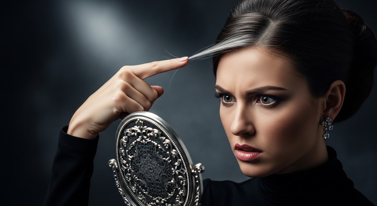 Седой волос толще, поэтому не красится