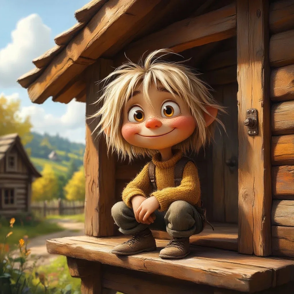 Самый, что ни на есть  настоящий домовенок (конечно по мнению нейросети, но лично мне этот парень нравится) 