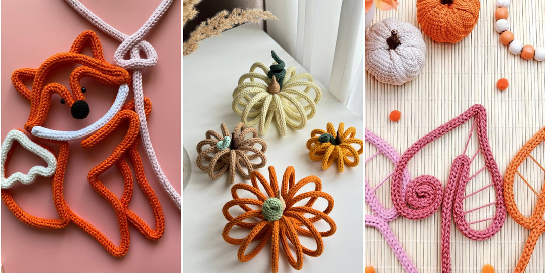 Осенний декор в технике трикотин