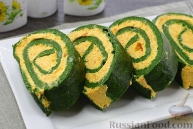 Феерия цвета и вкуса: изысканные зелёные рулеты с нежным кремом из сливочного сыра и моркови  📷
