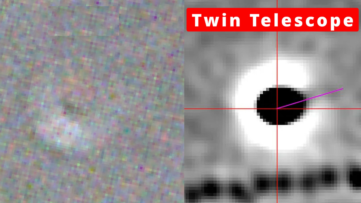 Слева снимок астронома любителя. Справа - профессионалный телескоп