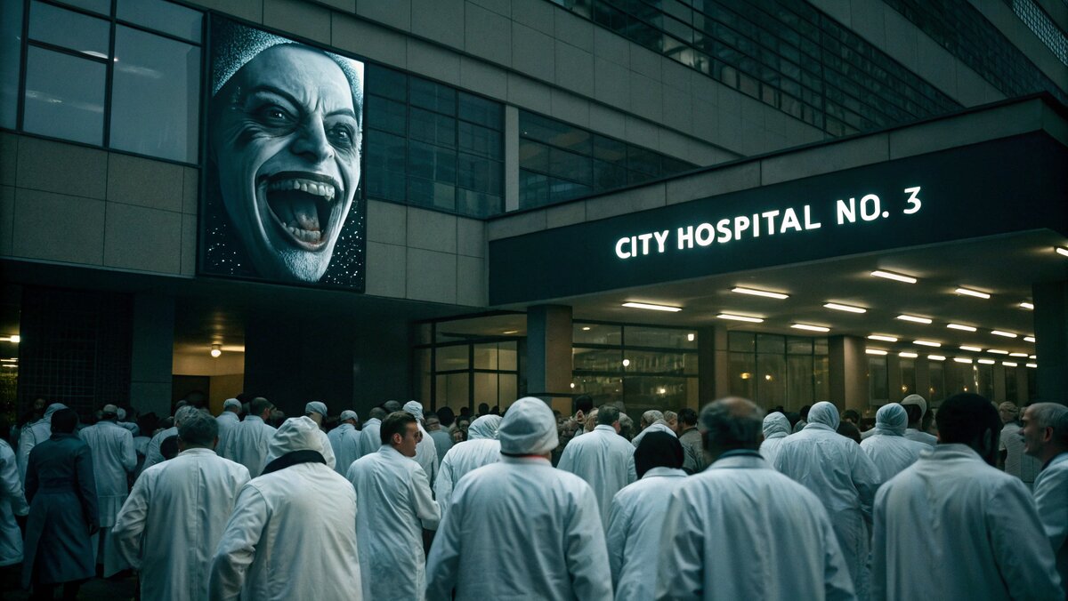 Выглядит это по мнению нейросети вот так...Как-то зловеще нейросеть видит саму себя, не находите?