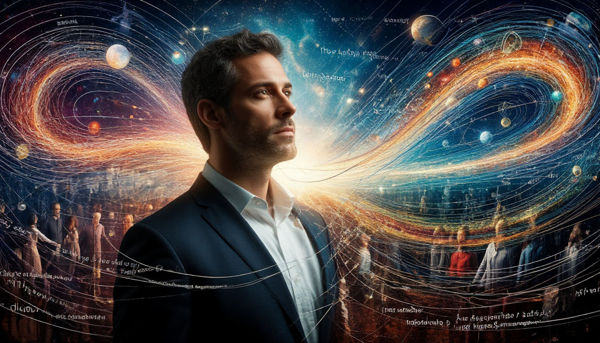 Человек-магнит в потоке реальности: невидимые силовые линии сознания притягивают и преобразуют события, людей и возможности, создавая уникальный узор судьбы в каждый миг.