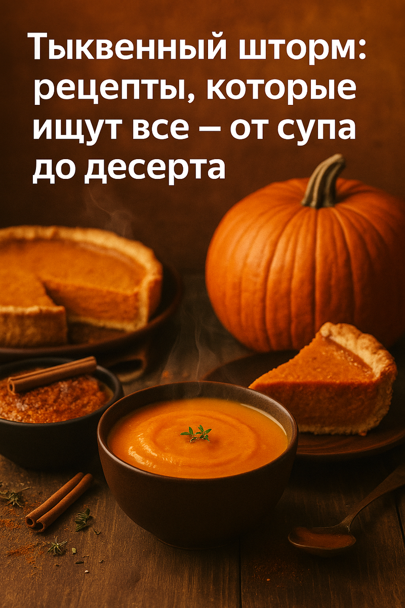 «Настоящий “тыквенный шторм”: от супа до десерта, от пирога до латте. Самые вкусные осенние рецепты с ароматом пряностей и домашнего уюта.»