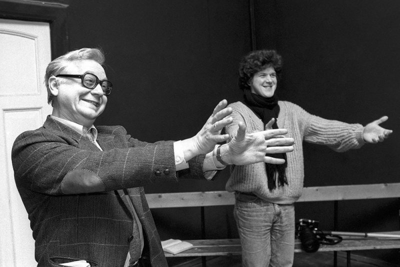 Олег табаков и Игорь Нефёдов на репетиции. Фото из открытых источников.