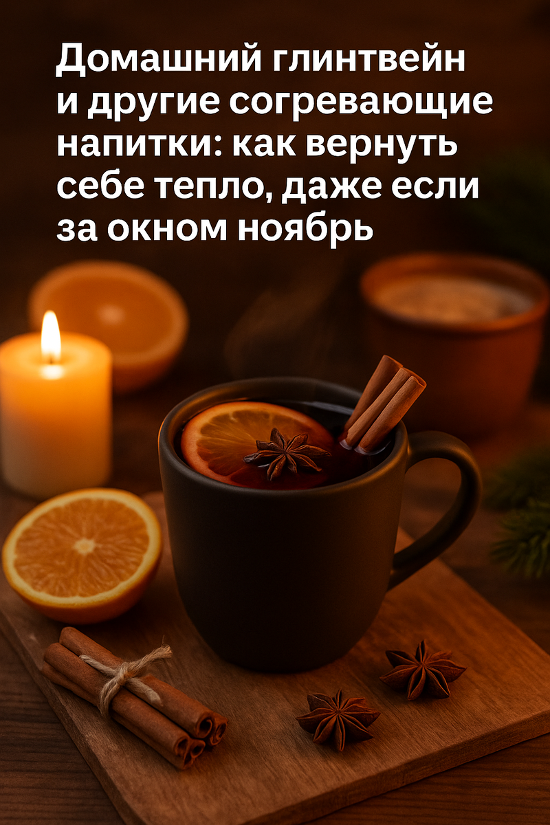 «Настоящий вкус осени: домашний глинтвейн, горячий шоколад и цитрусовые чаи. Самые уютные напитки, которые спасают от холода и ноябрьской хандры.»