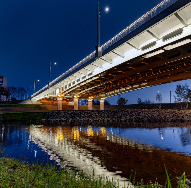    Новый Лобановский мост подсветили 450 прожекторовАлексей Фрилунд