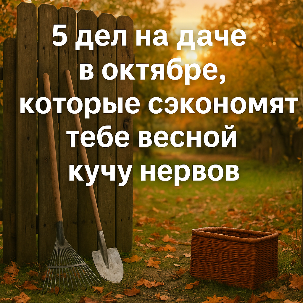 «Пять простых дел в октябре, которые спасут твою дачу от сюрпризов весной. Уют, порядок и немного философии — без напряга и без лишней суеты.»
