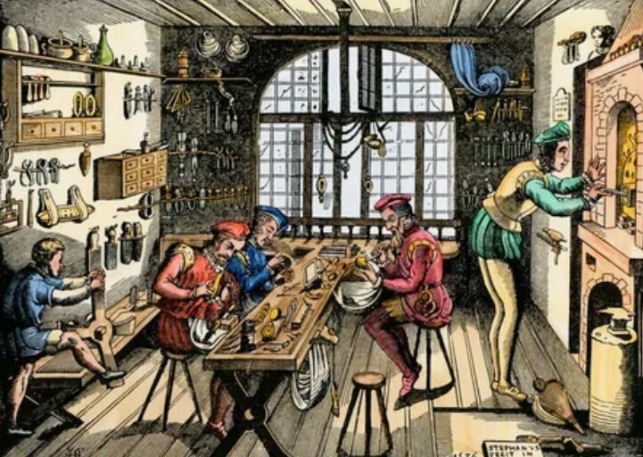 Возможно так и работали средневековые мастера! Яндекс-картинки. 