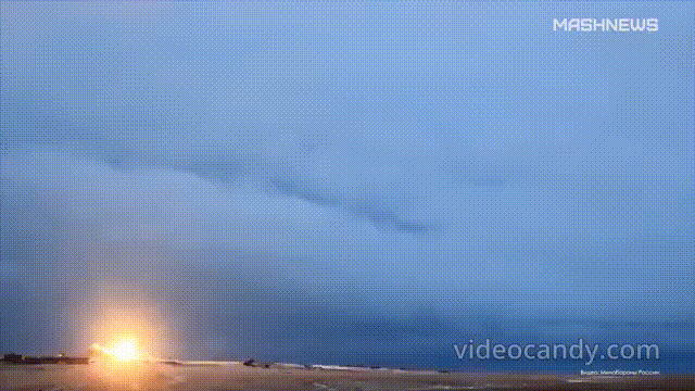 Испытательный пуск ракеты 9М739, 2018 год (GIF видео).
