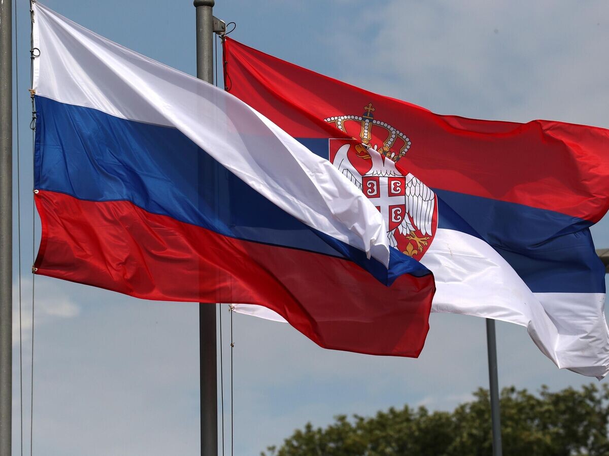    Государственные флаги РФ и Сербии в Белграде© РИА Новости / Валерий Шарифулин/ POOL
