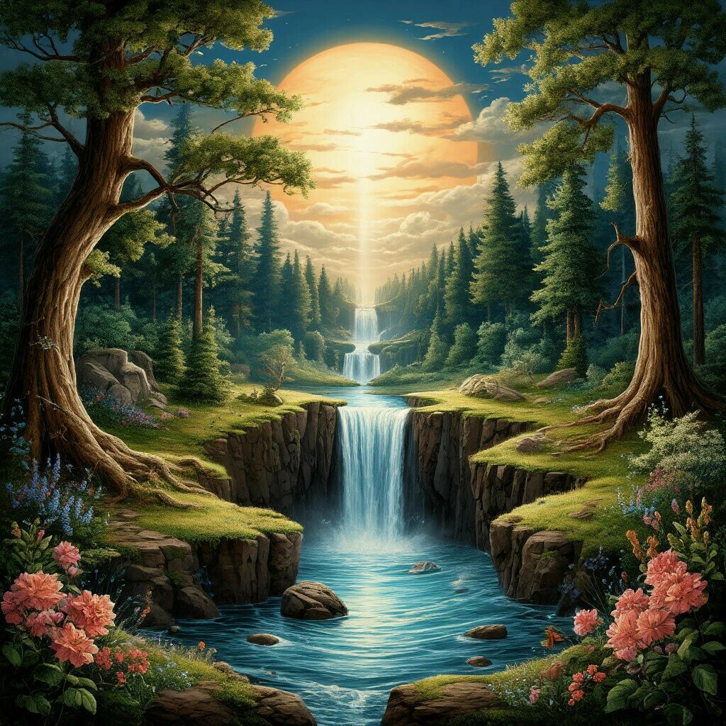 Эту картинку создал мне ИИ по запросу: "Жизнь вечна..." Уж не знаю подходит ли она к этой статье. Но что-то в ней есть, несомненно. 