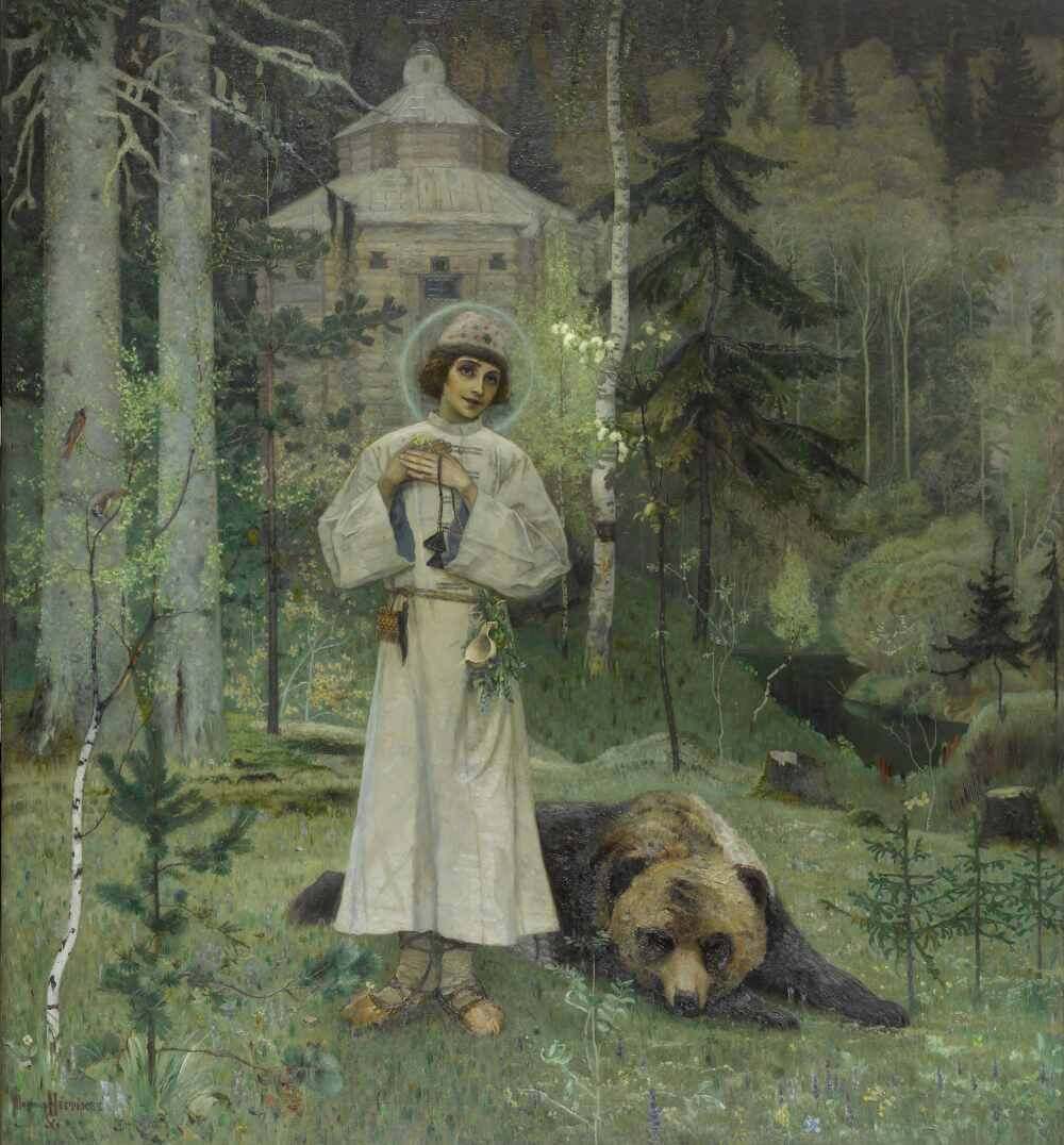 Юность преподобного Сергия. Холст. Масло. 1892-97. 251×232, ГТГ, Москва
