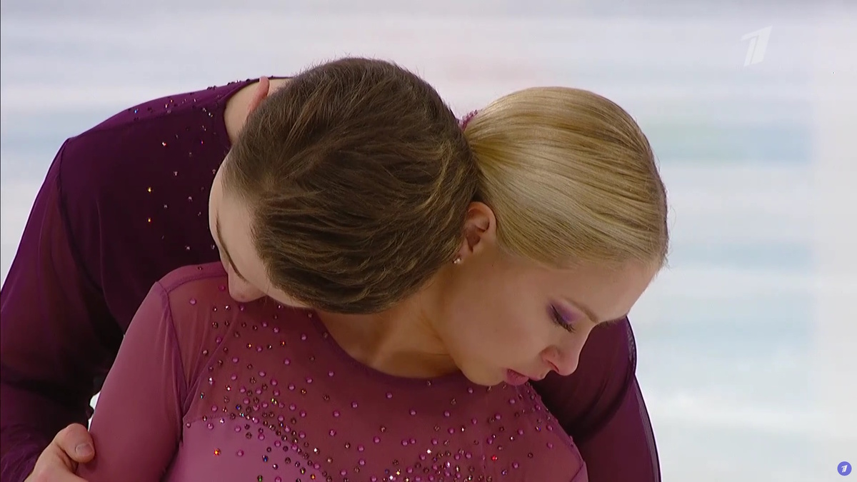    Анастасия Мухортова и Дмитрий Евгеньев. Фото: стоп-кадр прямого эфира "Первого канала".