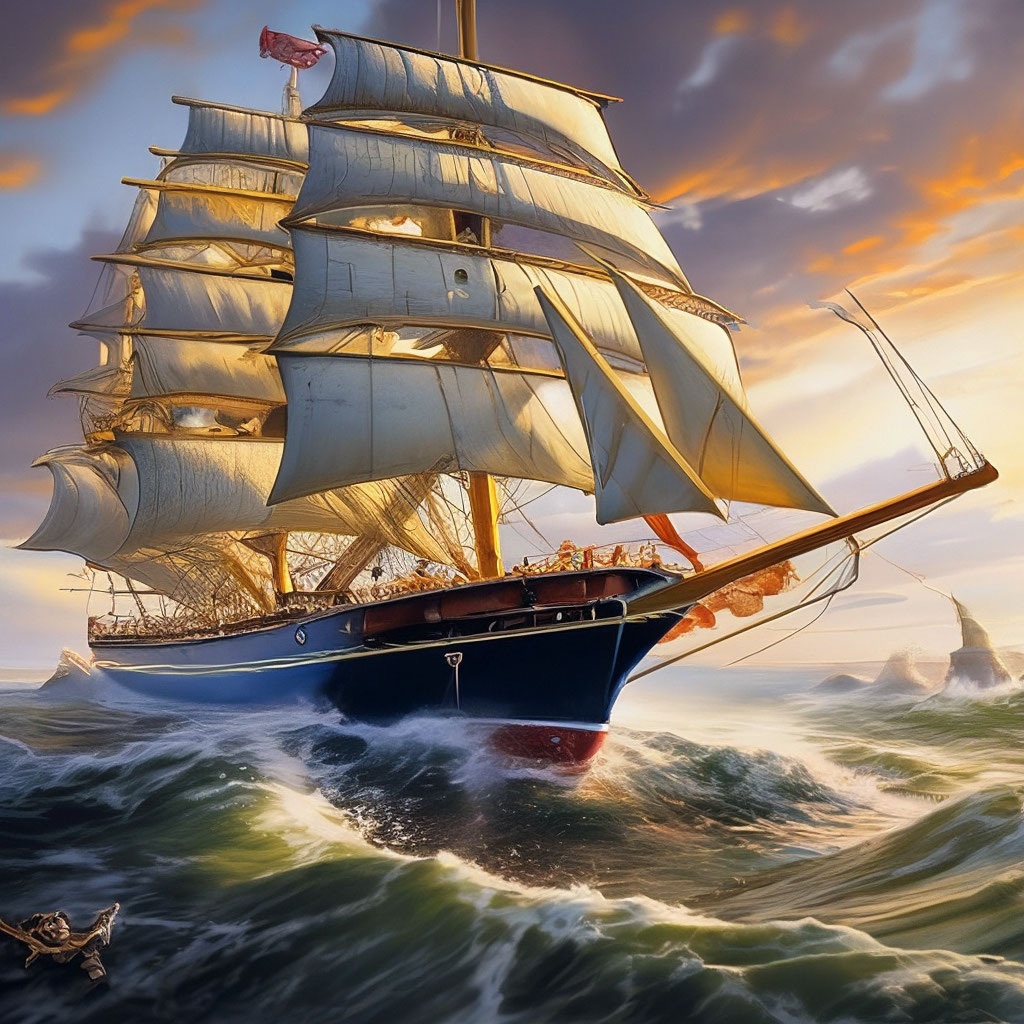 Чайный клипер. Один из самых быстроходных парусников в истории. Рабочая лошадка английской торговли с Индией и Китаем.