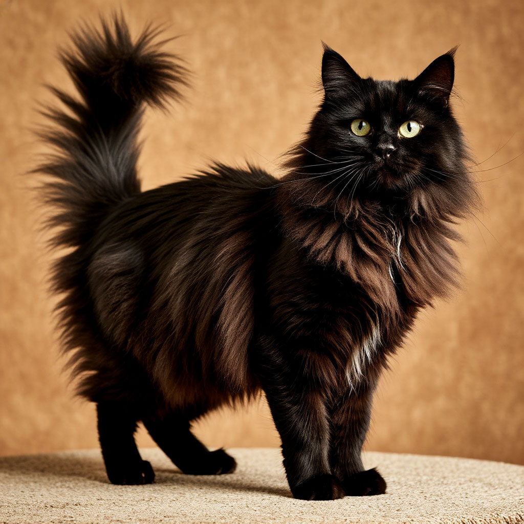 чёрная кошка  ии - видемо мейн кун