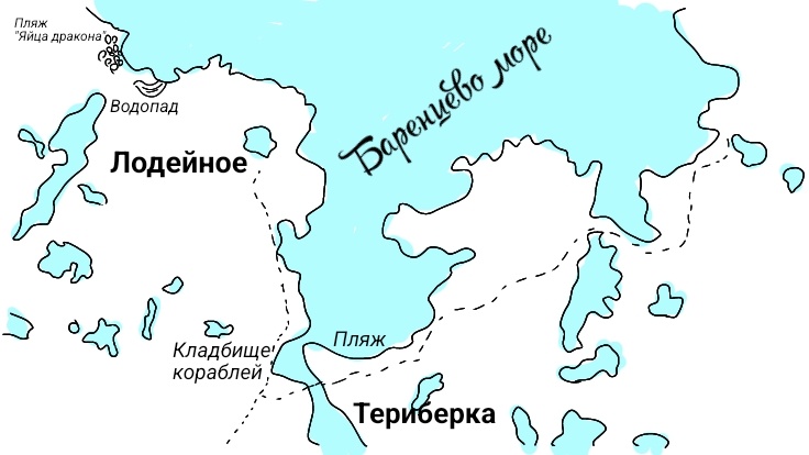 Карта Териберка-Лодейное