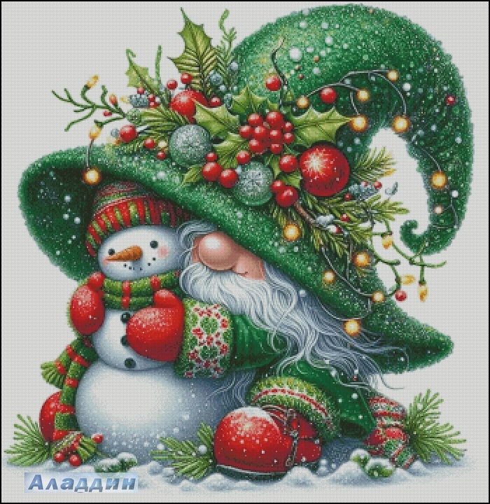 Схема «Зеленая шляпа». АН1802. Размер 350х360 крестиков.