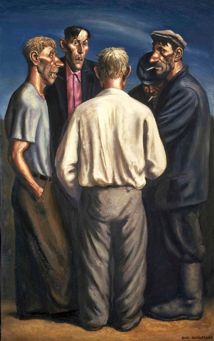 "Беседа". Источник: https://cameralabs.org/10462-khudozhnik-vasilij-shulzhenko-sotsialnaya-ironiya-ot-znatoka-russkoj-dushi