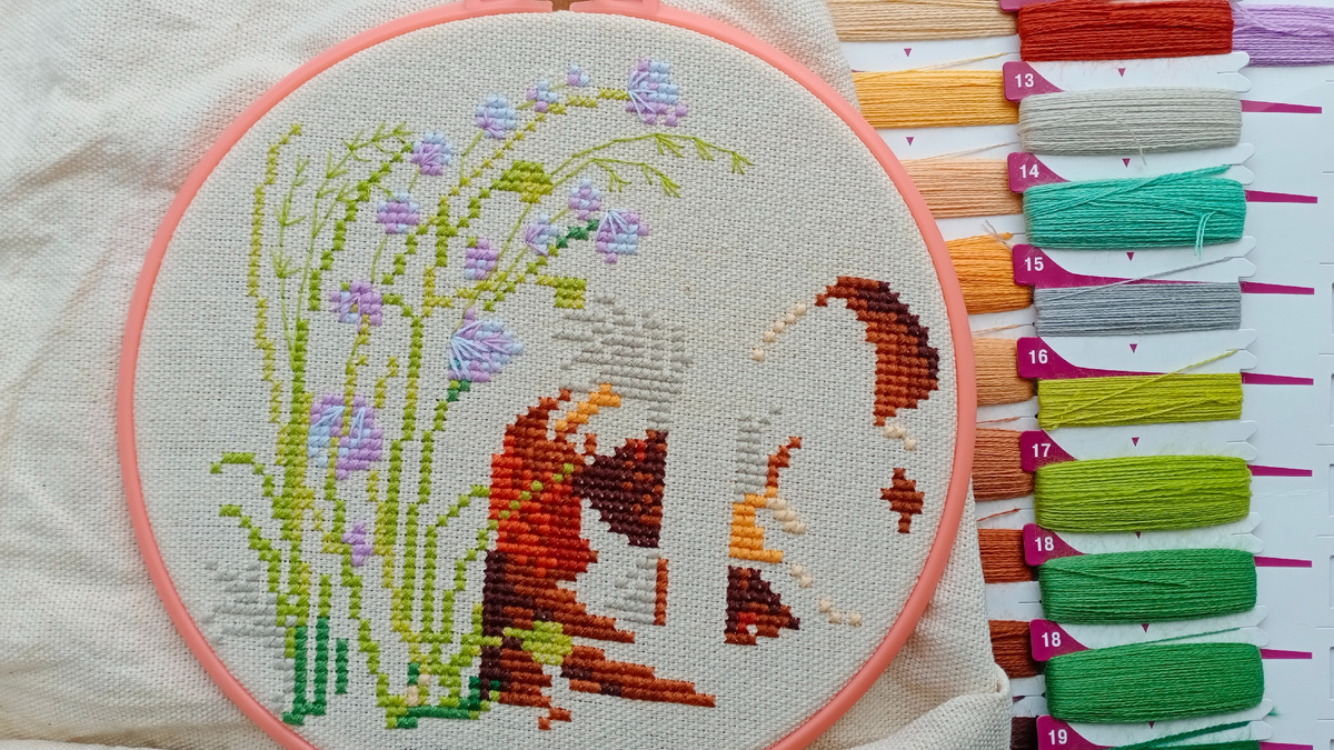 Грибное лукошко, Риолис (вышивка в первой половине октября)