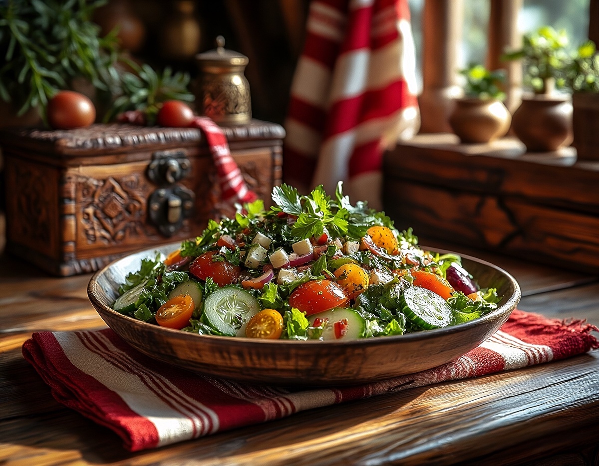 Хрустящий и разноцветный салат 