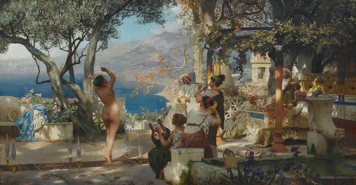 Генрих Семирадский. Танец среди мечей. 1881. Холст, масло.
Государственная Третьяковская галерея