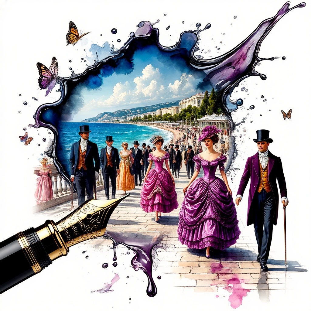 Иллюстрация автора: бархатный сезон, ялтинская набережная