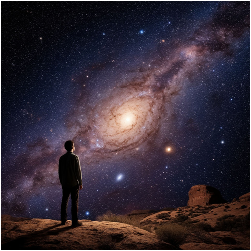 Сгенерировано ИИ- вселенная и человек, слышат друг друга?!