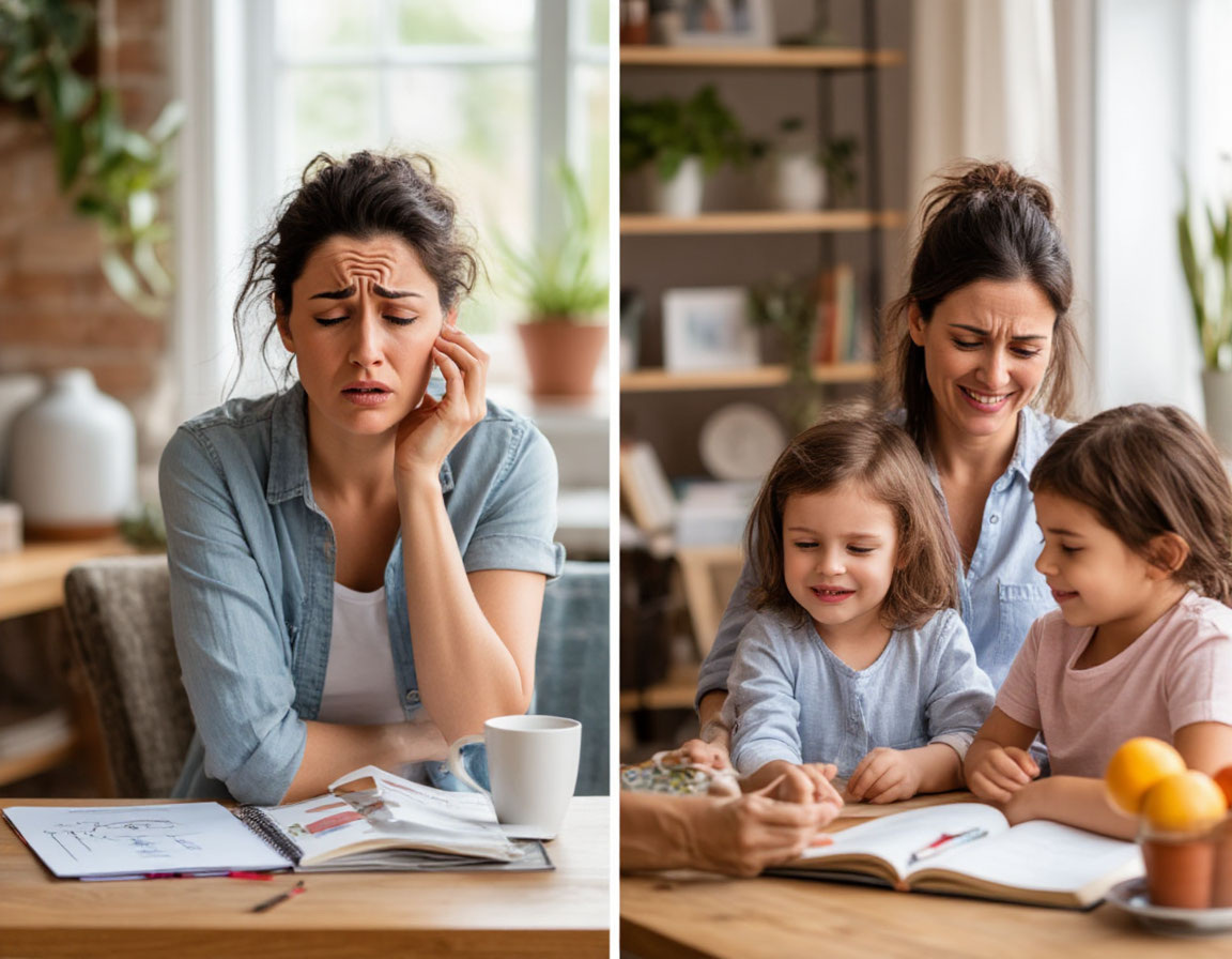 Узнаете себя на картинке слева? А ведь правая часть — это не фантастика.
Разница между этими двумя реальностями — не в характере детей и не в количестве часов в сутках. Она — в конкретных психологических инструментах и пошаговой системе, которая поможет перейти от борьбы к сотрудничеству.