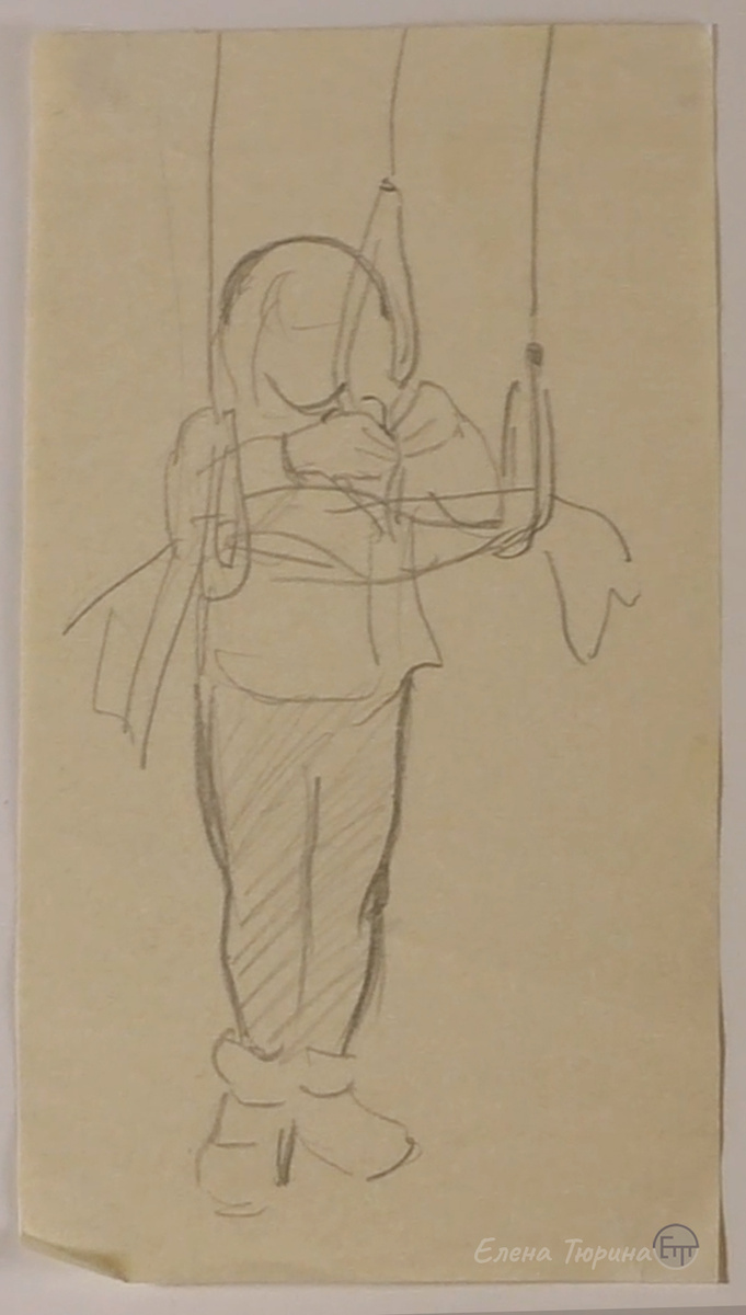 Художник: Елена Тюрина. Из первых набросков. Двоюродная сестренка Аня. г. Казань. 1992 г.