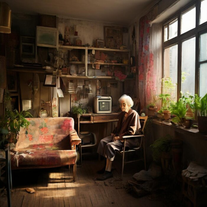 Купил квартиру на вторичке у старушки - можешь оказаться на улице и без денег / изображение сгенерировано нейросетью flyvi.io  